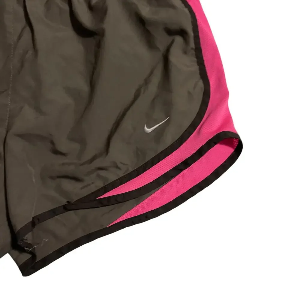 Nike Womens Athletic Shorts Medium Brown Tempo Dri Fit Lined Running Workout